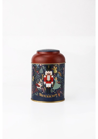 Tales Nutcracker Desenli Yuvarlak Metal Kutu, 9 X 11 Cm, 0.6 Lt