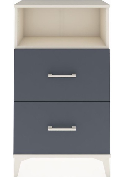 Arges Komodin Tek Raflı 2 Çekmeceli 60x30x106 Aytaşı-antrasit Aytaşı