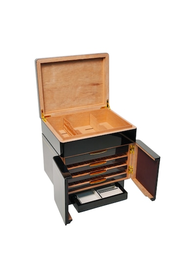 Premiumquality Buenos Siyah-kahverengi Sedir Humidor Puro Kutusu - Trm5008