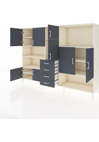 Hyperion Dolap 10 Raflı 4 Çekmeceli 8 Kapaklı 220x44x163 Aytaşı-a Aytaşı-antrasit Hyperion Dolap 10 Raflı 4 Çekmeceli 8 Kapaklı 220x44x163 Aytaşı-a Aytaşı-antrasit