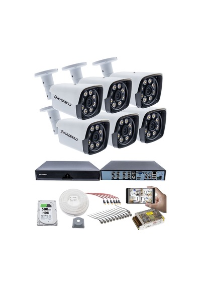 6 Kameralı Güvenlik Kamerası Seti - Kdj-6s-8w-m