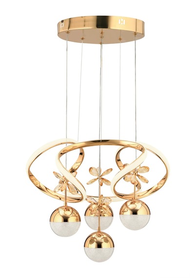 İstanbul Avize Rodin 4'lü Gold Sarkıt Beyaz Power Led Taşlı Ledli Avize