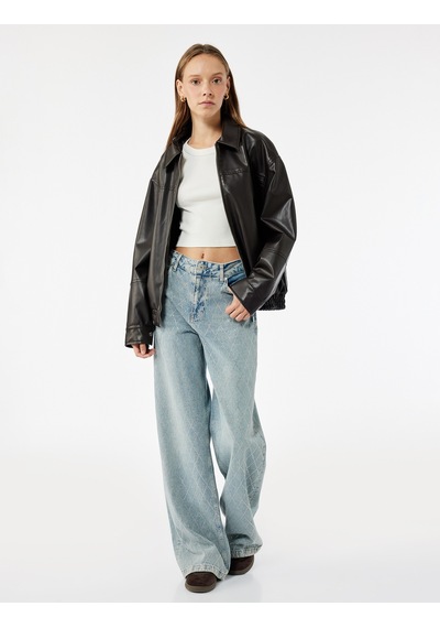 Koton Normal Bel Geniş Paça Taş Detaylı Pamuklu Jean Pantolon - Wide Leg Jeans Açık İndigo 6wal40071md Açık İndigo Koton Normal Bel Geniş Paça Taş Detaylı Pamuklu Jean Pantolon - Wide Leg Jeans Açık İndigo 6wal40071md Açık İndigo