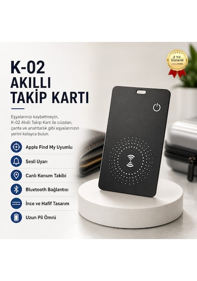 Akıllı Takip Kartı Apple Find My Uyumlu Bluetooth Eşya Bulucu Cüzdan Çanta Valiz Konum Takibi-1726