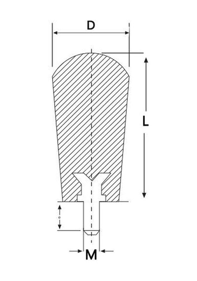 Bakalit Armut Silindir Sap Erkek 26x80 Mm M10-5'li Paket