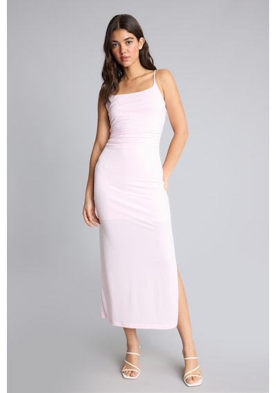 Defacto Bodycon Vücudu Saran Kare Yaka Askılı Mıı Açık Pembe Elbise H6454ax26smpn343 Pembe-pn343