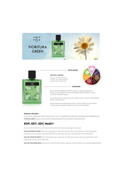 Aqua Di Polo 1987 Fioritura Green Kadın Parfüm EDP 50 ML