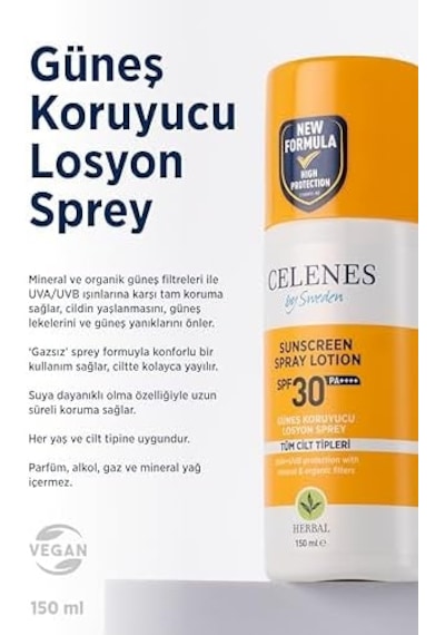 By Sweden Herbal Güneş Koruyucu Losyon Spray Spf30 150ml