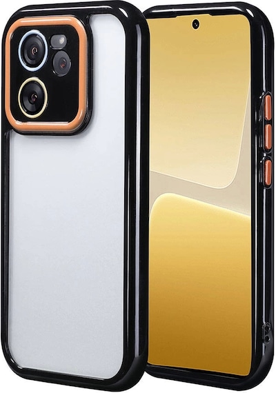 Xiaomi Mi 13t Pro Kılıf Kamera Korumalı Renkli Kenar Ve Çerçeve Tasarımlı Redclick Vitamin Kapak - Siyah