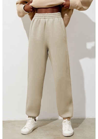 Madmext Kadın Bej Comfort Fit Eşofman Altı Mg1353-bej Bej