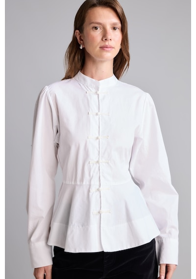 Defacto Fitted Hakim Yaka Peplum Poplin Uzun Kollu Gömlek I8193ax26auwt79 Beyaz-wt79