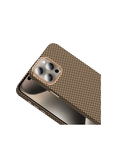 Apple Uyumlu iPhone 15 Pro Max Kılıf Magsafe Şarj Özellikli Karbon Fiber Görünümlü Redclick Gros Kapak Çok Renkli