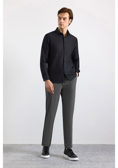 Süvari Siyah Slim Klasik Yaka Casual Gömlek Sgm2024700003-s09