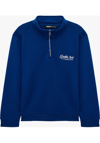 Koton Pamuklu Uzun Kollu Baskılı Yarım Fermuarlı Sweatshirt Saks 7wam70062mk Saks Mavi Koton Pamuklu Uzun Kollu Baskılı Yarım Fermuarlı Sweatshirt Saks 7wam70062mk Saks Mavi