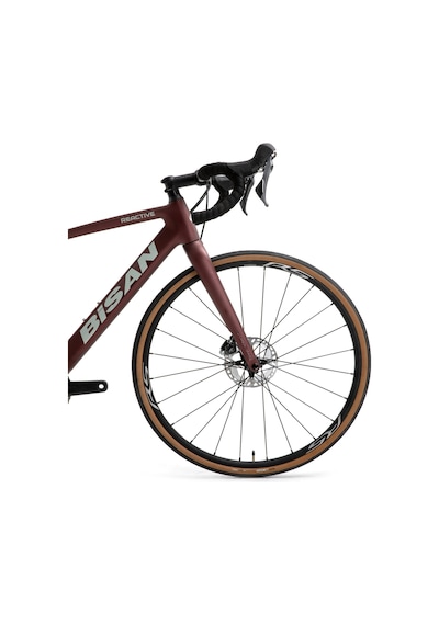 Bisan Reactive Yol Bisikleti 49 Cm Disk Fren 700c Jant 11 Vites Mat Koyu Bordo Krem Mat Çok Renkli