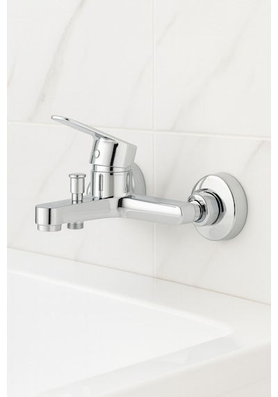 Krom 4lü Set Banyo Bataryası Eviye Bataryası Lavabo Bataryası Duş Tepe Yağmurlama Seti Özel Seri Krom
