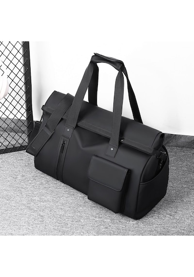 Dekohop Seyahat Çantası Unisex Kabin Boy El Ve Omuz Çanta Sıvı Dayanıklı Kumaş Tatil Spor Seyahat Stil Çanta Siyah