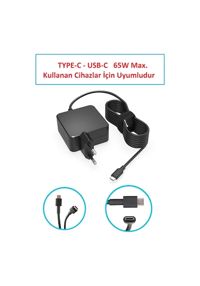 Notebook Adaptör Type-c - Lenovo 21e60076tx Muadili İle Uyumlu