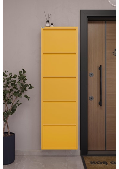 Ceha 5'li Metal Ayakkabılık - Hardal Sarısı/Mustard K.AYK-5/M1963