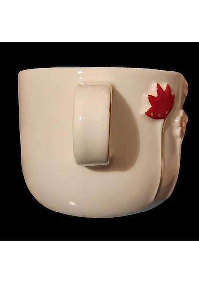 Dearmoon House El Yapımı Seramik Mug, 24 Karat Gerçek Altın Bezemeli, Çiçek Desenli, Atlı Karınca Kutulu, Hediye Seti, Lüks Kupa, Acı Kahve