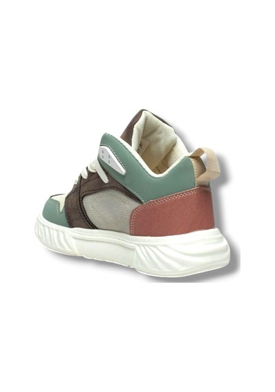 Alessio 537-26 Cilt Anatomik Filet Çocuk Sneaker Bej Kahve Yeşil 31-35 Bej