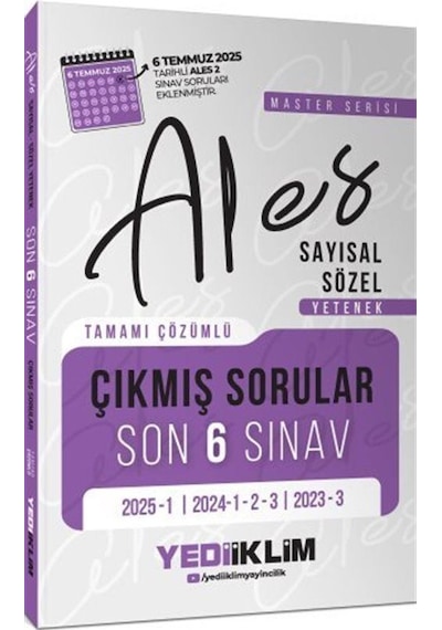 Ales Master Serisi Sayısal Sözel Yetenek Tamamı Çözümlü Son 6 ...
