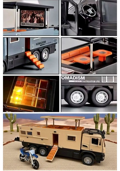 95620 Sesli Ve Işıklı Çek Bırak Motorlu Oyuncak Model Karavan 39257801