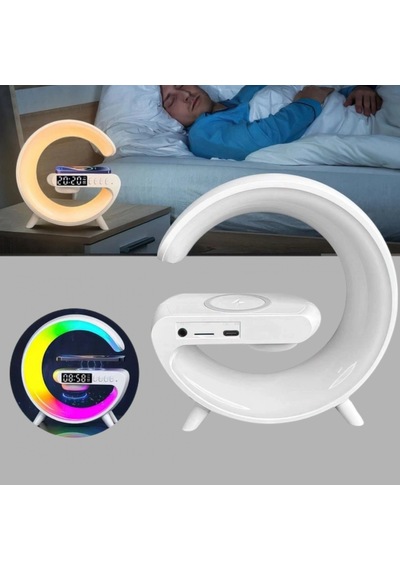 15w Kablosuz Şarjlı Atmosfer Lambası Bluetooth Hoparlör Ve Alarm Saatli