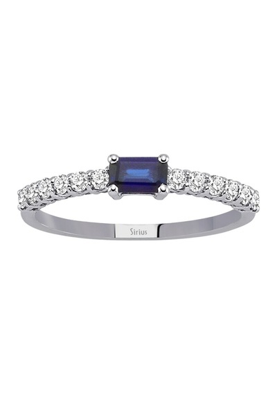 Sirius Pırlanta Ve Baget Kesim Safir Taşlı Yüzük 0804R0321