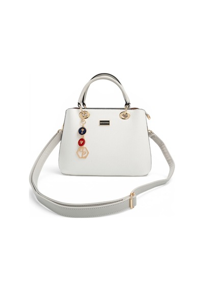 Silver & Polo Silver Polo Beyaz - A.gri Düz Kadın El Çantası Sp1272