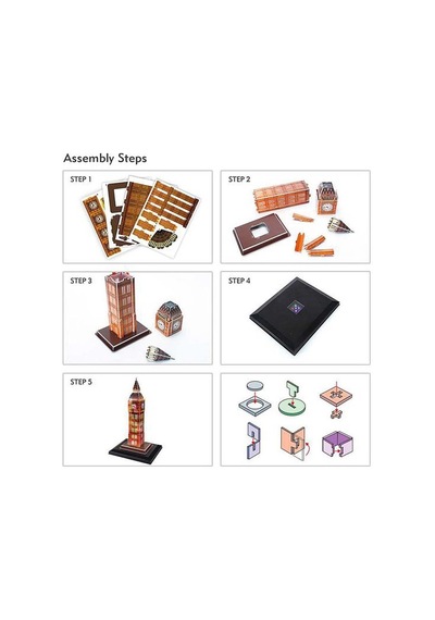Mey İthalat Cubic Fun 28 Parça 3d Puzzle Big Ben Saat Kulesi