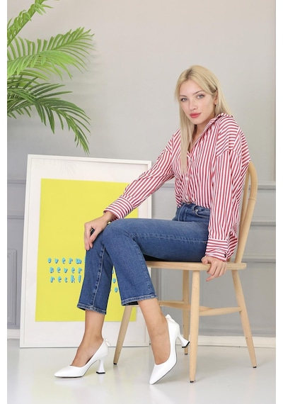 Lusi Model 5 CM Topuklu Ayakkabı Beyaz