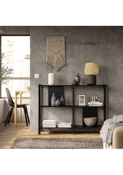 Ikea Jattesta Açık Raf Ünitesi, Siyah 120x85 Cm Ahşap - Siyah
