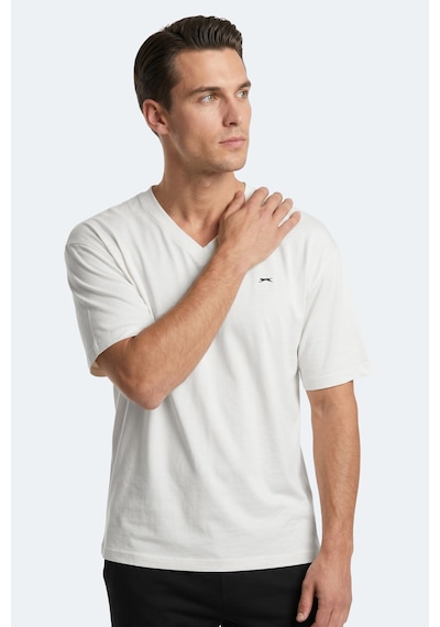 Slazenger Katre Erkek V Yaka Beyaz Tişört