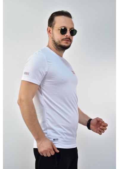 Escetic Erkek Beyaz Slim Fit T-Shirt-3286 Beyaz