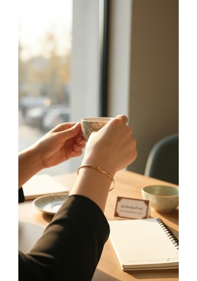 Altın Kaplama Aşk Düğümü Kelepçe Bilezik - Minimalist Sonsuzluk Düğümü Kadın Kelepçe Bileklik Gold