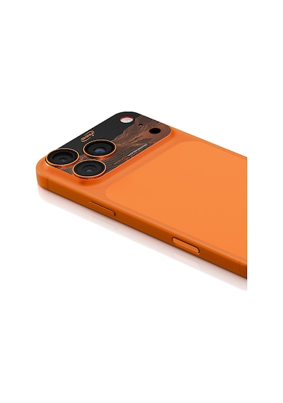 Apple Uyumlu   iPhone 17 Pro Max Skinarma Sonix Serisi Alüminyum Kaplamalı Kamera Lens Koruyucu Turuncu