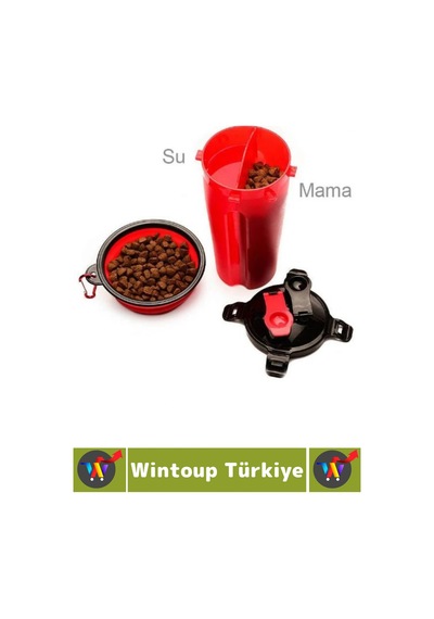 Günlük Seyahat Tipi Evcil Hayvan 2 İç Bölmeli Portatif Pet Kedi Köpek Mama Su Kabı Taşıma Seti