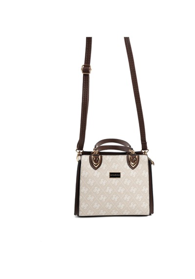 Silver Polo Sp1133 Kadın El Çantası Monogram Taş-kahve