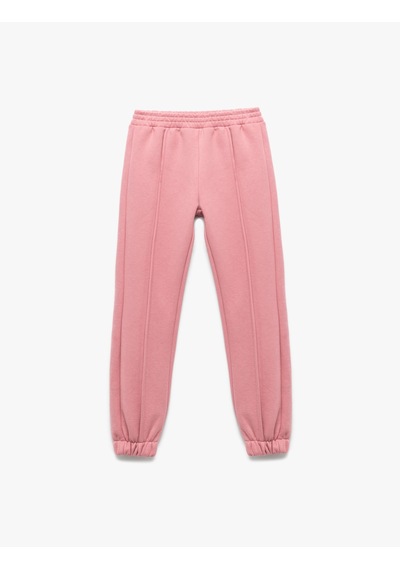 Koton Beli Lastikli Şardonlu Jogger Eşofman Altı Pembe 6wkg40102ak Gül