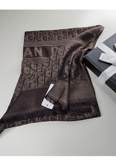 Miorel Scarfs Cd Desen Kaşmir İpek Şal Scarfs Cashmere Shawl Hijab Yeni Sezon Acı kahve