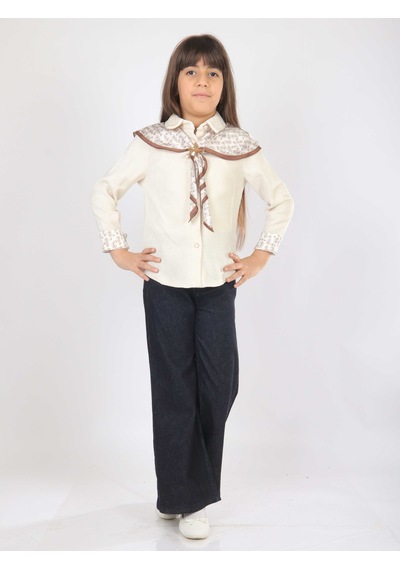 Xo Kids Kız Çocuk 3lu Alt Üst Takım 7-14 Yaş 3904-4904 Ekru