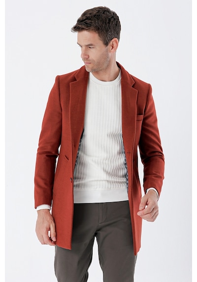 İmza Kiremit Kaşe Mono Yaka Kapitoneli Astar Slim Fit Dar Kesim Klasik Kaban 1008235171-Kiremit İmza Kiremit Kaşe Mono Yaka Kapitoneli Astar Slim Fit Dar Kesim Klasik Kaban 1008235171-Kiremit