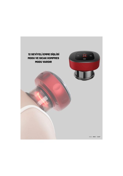 Myceshop Elektrikli Vakumlu Çukurluk Masaj Aleti Isıtmalı Ve Kırmızı Işıklı 153637 Terapi Seti Diğer