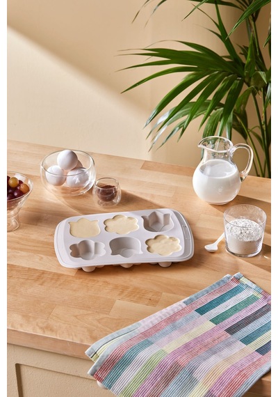 Crick Crack Harmony 6'lı Çiçekli Silikon Muffin Kalıbı