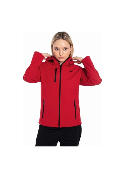 Crozwise Bayan Kapşonlu Softshell Mont Kırmızı