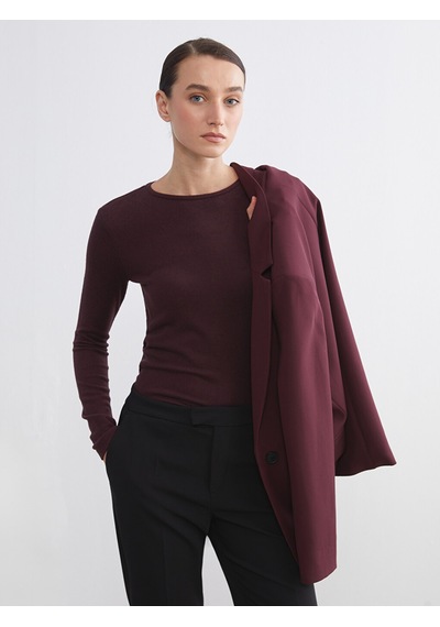 Lcw Everyday Bordo Bisiklet Yaka Kadın Body