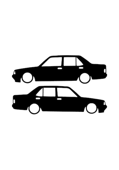 Tofaş Şahin Basık Oto Sticker Siyah 25 X 7 Cm1076