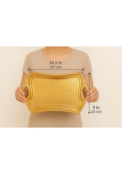 Osmanlı Motifli Dikdörtgen Metal Servis Tepsisi Kulplu 2 Kişilik Sunum Tepsisi, 37 X 23 Cm, 373 G, Gold Ve Gümüş Renk Seçeneği Altın Sarısı 15cm Osmanlı Motifli Dikdörtgen Metal Servis Tepsisi Kulplu 2 Kişilik Sunum Tepsisi, 37 X 23 Cm, 373 G, Gold Ve Gümüş Renk Seçeneği Altın Sarısı 15cm