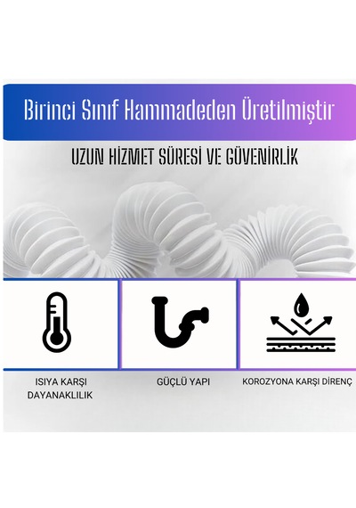 3 Adet Sabit Kafalı Sifon 3 Adet Conta - Komple Ev Lavabo Değişim Seti Yüksek Kalite Beyaz
